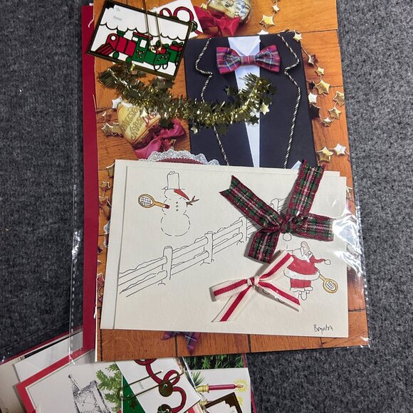 Vintage Christmas Paper Gift Wrap Sets NOS NIP Lot of 4 Ephemera Scrapbook Junk - Picture 7 of 13